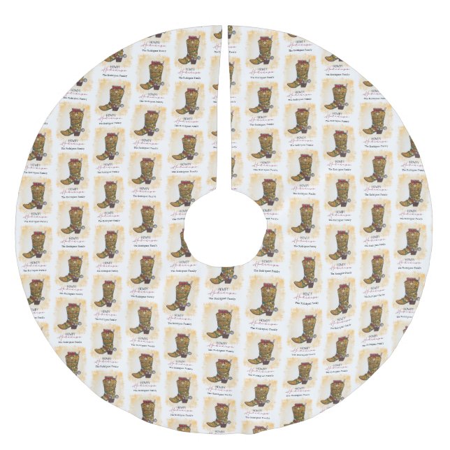 Howdy Helgdagars jul Ljus Cowboy Boot Julgransmatta Borstad Polyester (Framsidan)