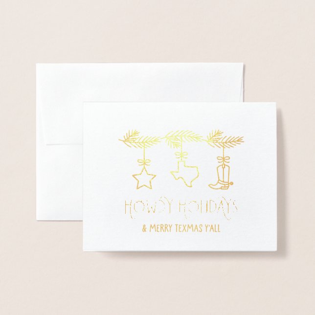 Howdy Helgdagars Texas julhälsningskort Folierat Kort (Framsida med kuvert)