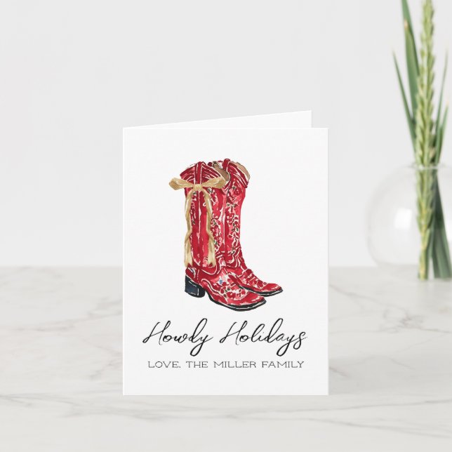 Howdy Helgdagars Western jul Kort (Framsida)