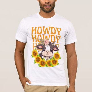 Howdy Highland Cow och Sunblommor T Shirt