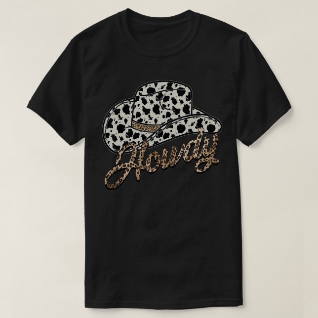 Howdy honey Howdy honey Howdy honey leopard hat T Shirt (Design framsida)