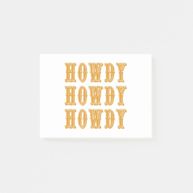 Howdy Howdy Howdy Coola Cowboy Western Post-it Block (Framsida)