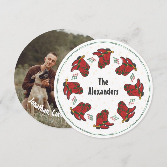 HOwdy HOwdy HOwdy jul Cowboy Boots Julkort (Fram/baksida)