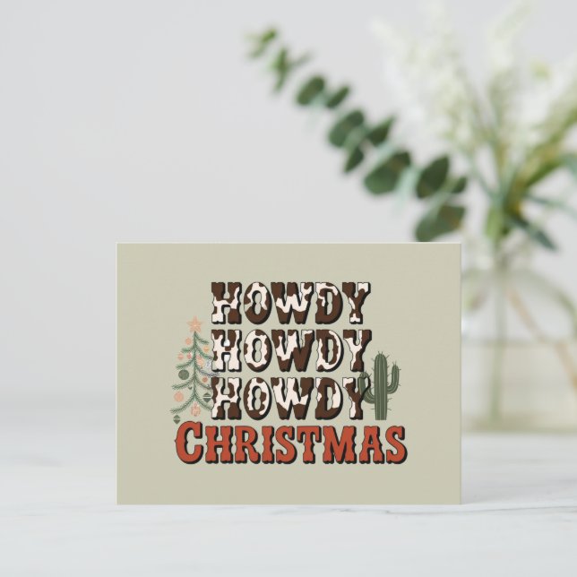 Howdy Howdy Howdy julfamiljen Julafton Party Gift Helg Vykort (Stående Fram)