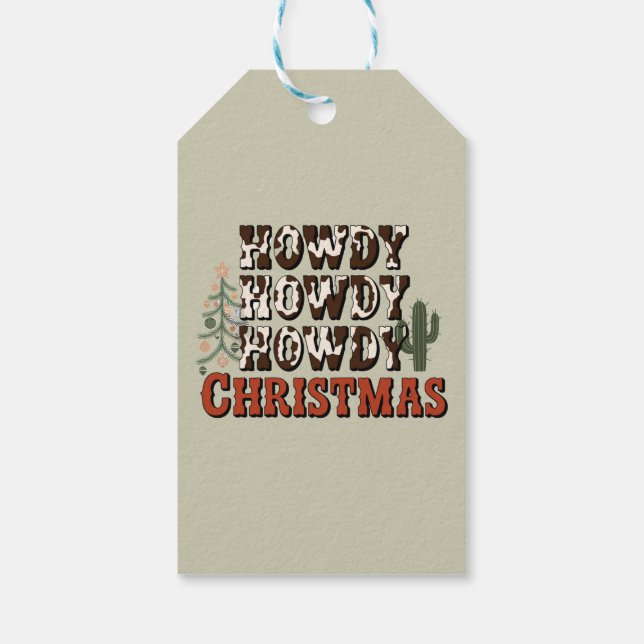 Howdy Howdy Howdy julfamiljen Julafton Party Gift Presentetikett (Baksidan)