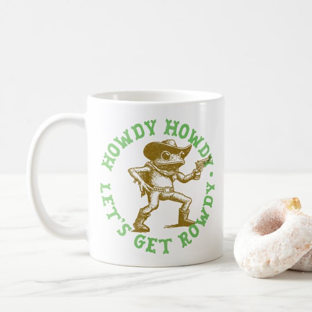 Howdy Howdy Let's Get Rowdy Cowboy Frog Western Kaffemugg (Med munk)