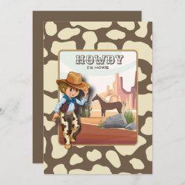 Howdy howies första födelsedag - djurtryck inbjudningar