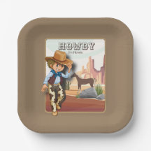 Howdy howies första födelsedag - djurtryck papper