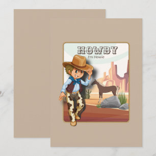 Howdy howies första födelsedag - inbjudan till dju