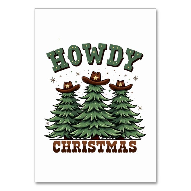 Howdy jul Cactus Westernare Julafton Bordsnummer (Framsidan)