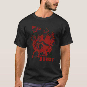 Howdy jul Cowboy Julafton Jultomten Riding A R T Shirt