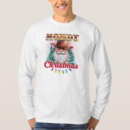 Howdy jul Cowboy Santa T Shirt