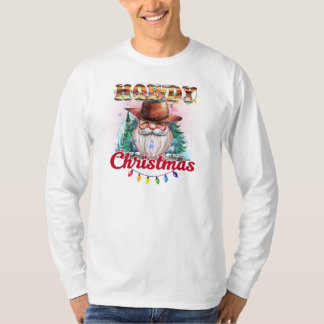 Howdy jul Cowboy Santa T Shirt