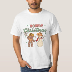 Howdy jul Cowboy Snögubbe Western Funny T Shirt