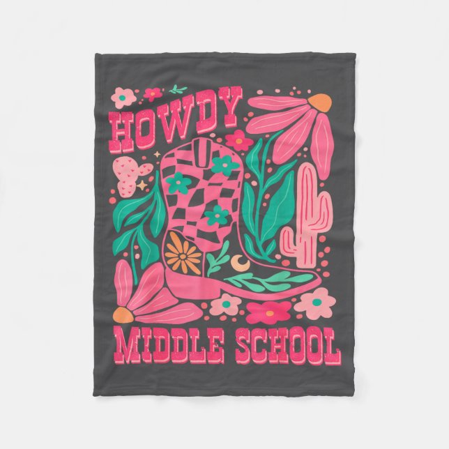 Howdy Middle School Western Girl Country Rodeo Nk  Fleecefilt (Framsidan)