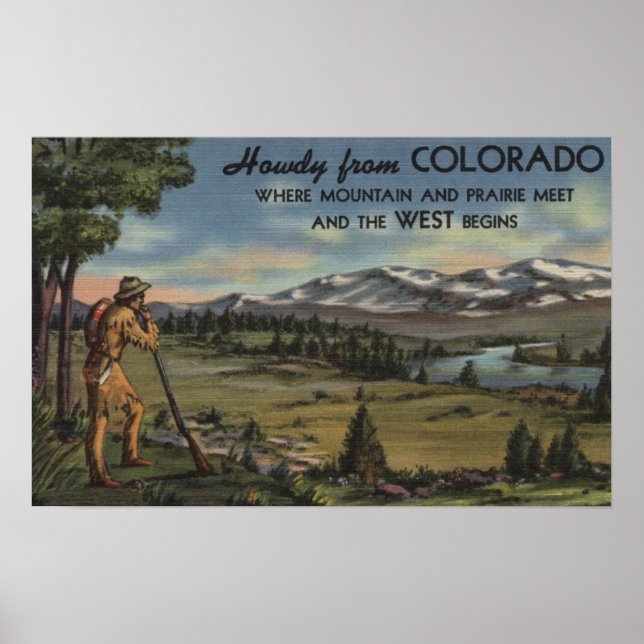 Howdy (Mountain & Prairie Scene) Poster (Framsidan)