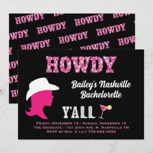 Howdy Nashville Bachelorette-inbjudan Inbjudningar