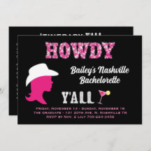 Howdy Nashville Helg Bachelorette-inbjudan