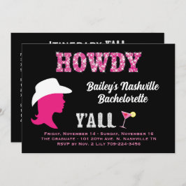 Howdy Nashville Helg Bachelorette-inbjudan Inbjudningar