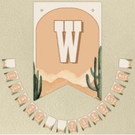 Howdy Pardner Western Birthday, Baby Shower Cowboy Vimplar