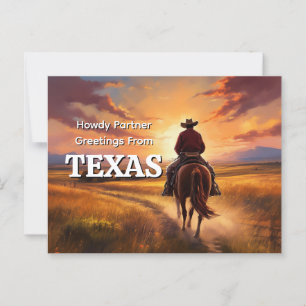 Howdy Partner Hälsning från Texas Vykort