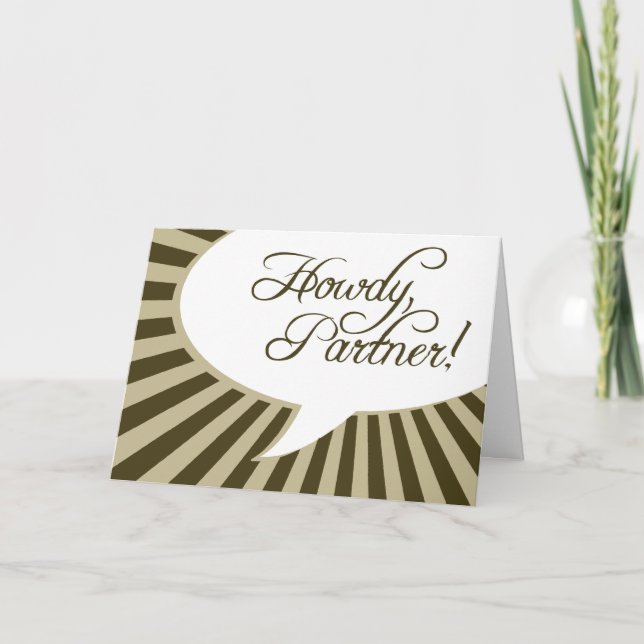 Howdy partner! : komiskt tal bubblar inbjudan (Framsida)