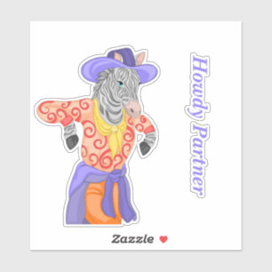 Howdy Partner Zebra Klistermärken