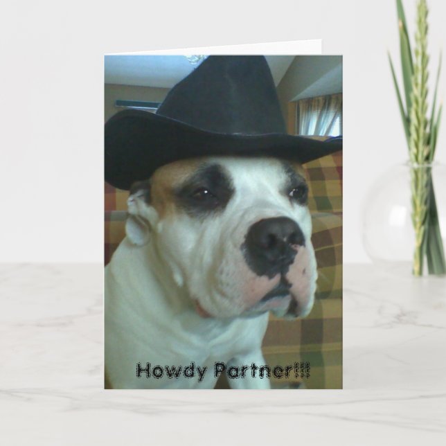 Howdy partnerhälsningkort kort (Framsida)