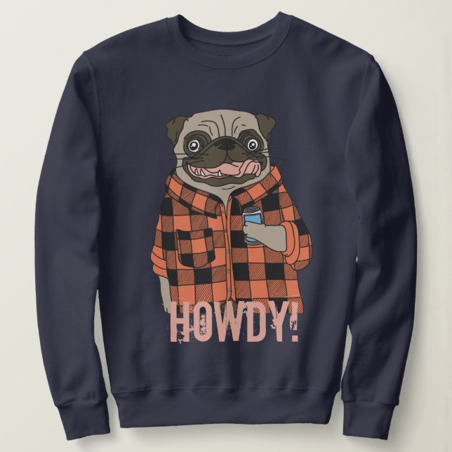 Howdy Pug T Shirt (Design framsida)