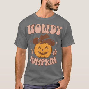 Howdy Pumpkin är Vintage Fall Autumn Western Hallo T Shirt