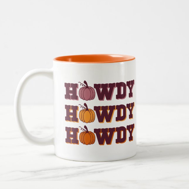 Howdy Pumpkin Fall Coffee Mugg (Vänster)
