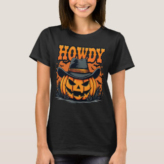 Howdy Pumpkin Funny Halloween T Shirt