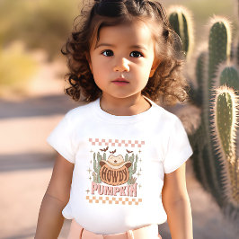 Howdy Pumpkin Halloween Retro Western Rosa T Shirt