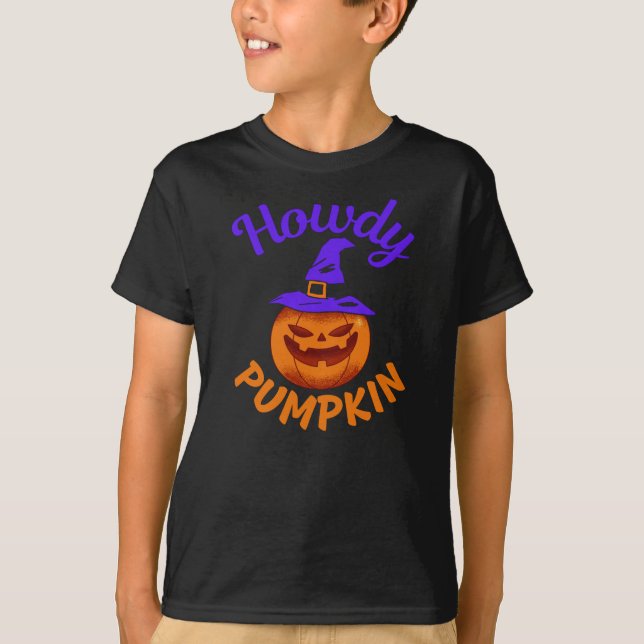 Howdy Pumpkin Halloween T-Shirt (Framsida)