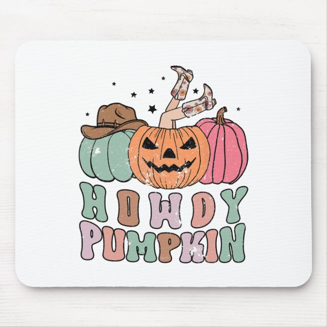 Howdy Pumpkin Western Fall Rodeo Halloween Musmatta (Framsidan)