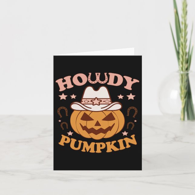 Howdy Pumpkin Western Land höstsoljpojkar Kort (Framsida)