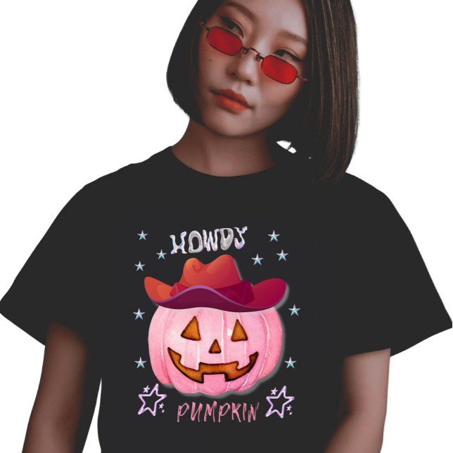 Howdy Pumpkin Y2K Design T Shirt (Skapare uppladdad)