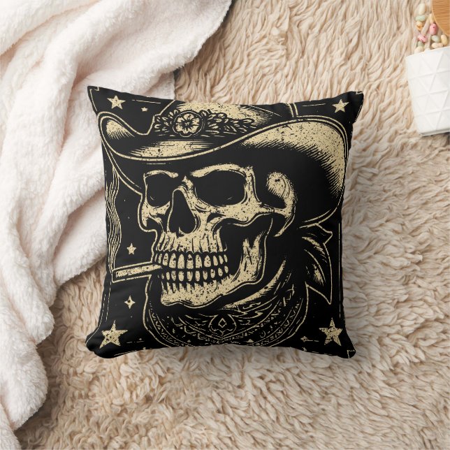 Howdy Putos Funny Skull Retro-Vintage Kudde (Filt)