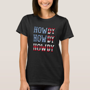Howdy Retro Cowgril & Cowboy Western Rodeo Texas 4 T Shirt