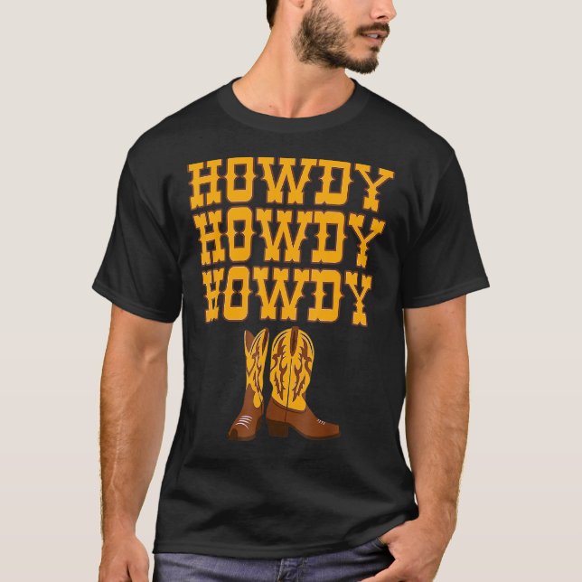 Howdy Rodeo Western Land Southern Cowgirl 5 T Shirt (Framsida)