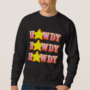 Howdy Rodeo Western Retro Vintage Land södra Lång Ärmad Tröja