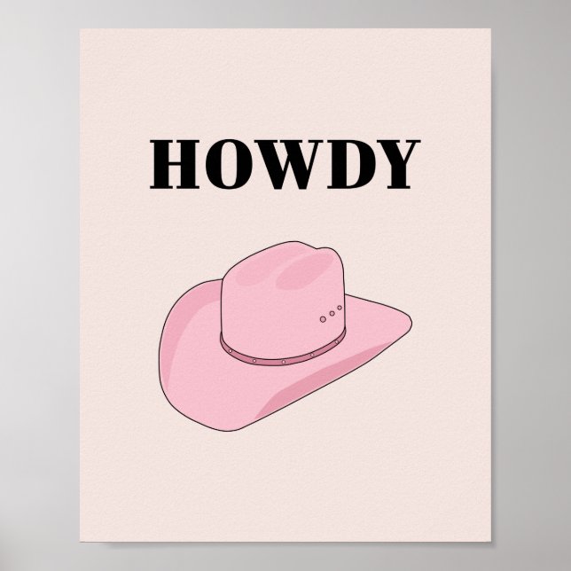Howdy Rosa Cowboy Hat Poster (Framsidan)