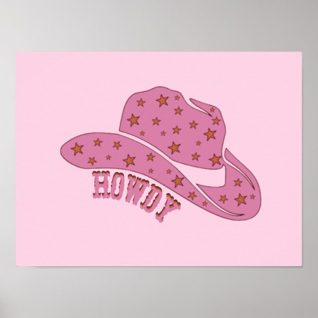 Howdy Rosa Cowgirl Hat Poster (Framsidan)
