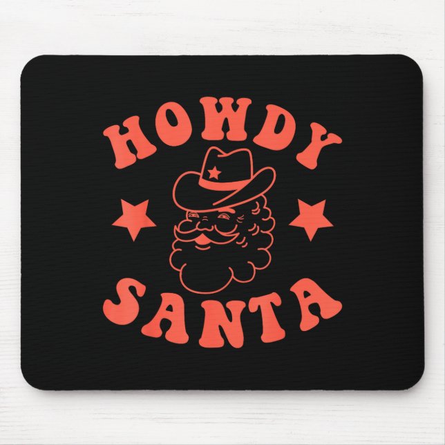 Howdy Santa Claus Retro Groovy Cowboy Western Chri Musmatta (Framsidan)