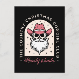 Howdy Santa Land Cowgirl disco jul Vykort