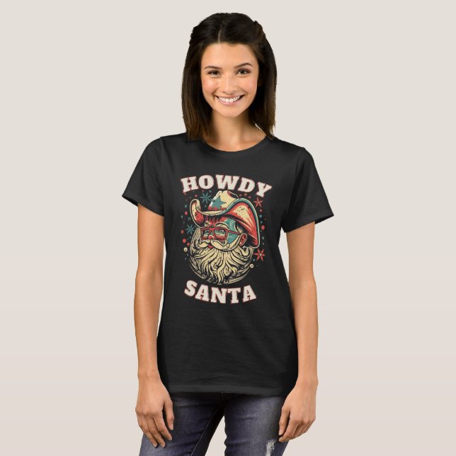 Howdy Santa Land jul T Shirt (Hel framsida)