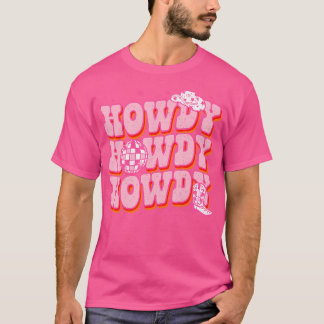 Howdy Southern Western Girl Land Rodeo Rosa Cow T Shirt