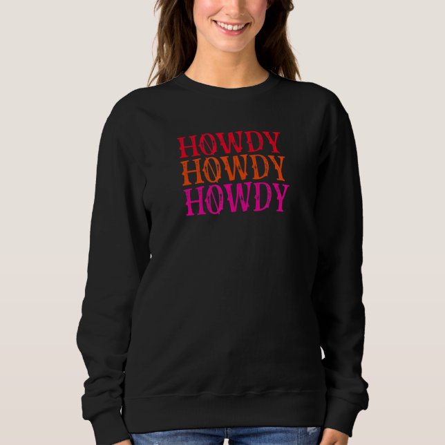 Howdy Space Cowgirl T Shirt (Framsida)