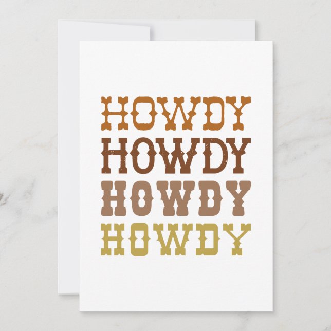 Howdy Tack Kort (Framsida)