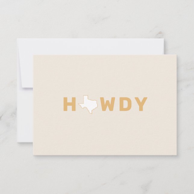 HOWDY Texas Blank Greeting Card Kort (Framsida)